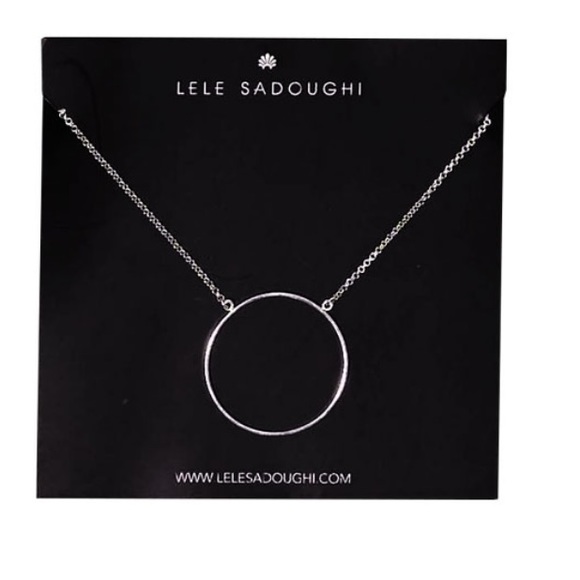 Lele Sadoughi Silver Circle Necklace necklace NWT - Picture 2 of 2